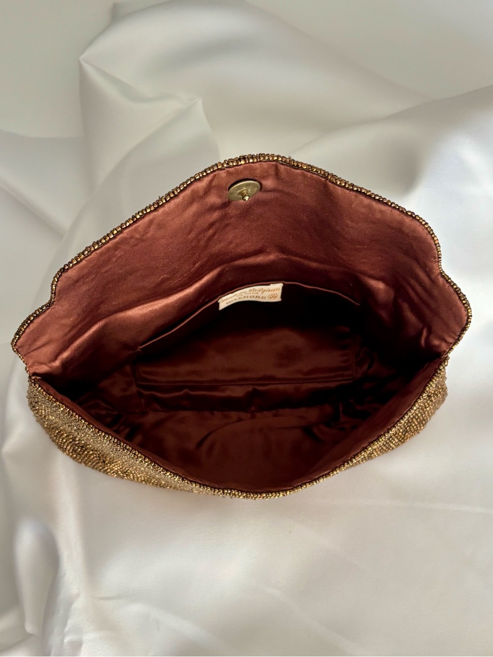 Vintage Walborg Bronze Beaded Evening Clutch Purse Made in Japan - Picture 9 of 10